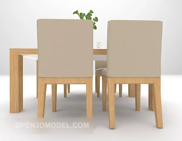 Modern Grey Fabric Dining Table Chair 3d model Modern Grey Fabric Dining Table Chair 3d model