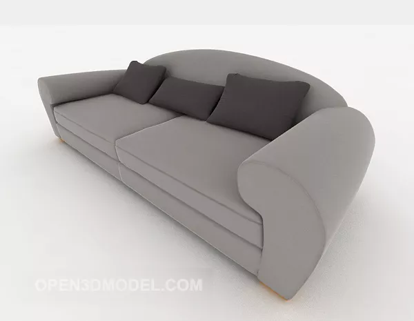 Modern Grey Double Sofa For Home 3d model Modern Grey Double Sofa For Home 3d model