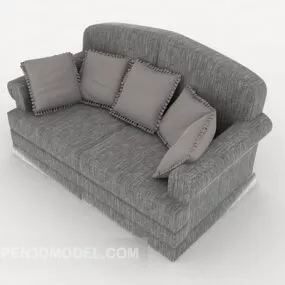 Modern Grey Line Multiplayer Sofa 3d model