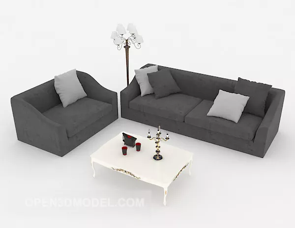 Modern Grey Minimalist Sofa 3d model Modern Grey Minimalist Sofa 3d model