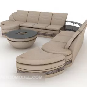 Modern Grey Multiplayer Sofa 3d model