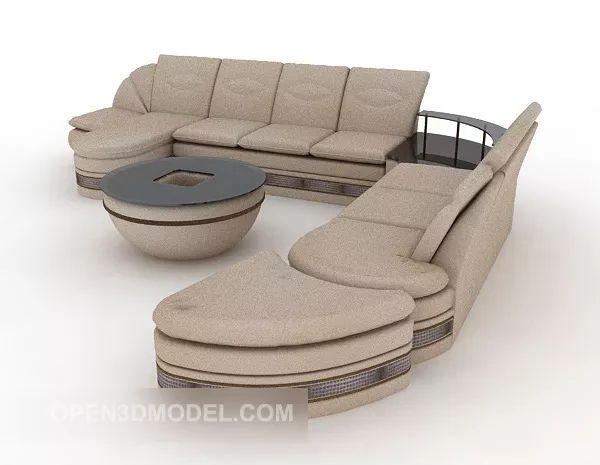 Modern Grey Multiplayer Sofa 3d model Modern Grey Multiplayer Sofa 3d model