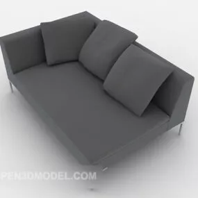 Modern Grey Single Sofa Design 3d model