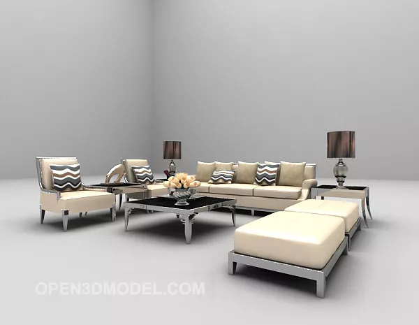 Modern Grey Sofa Furniture Set 3d model Modern Grey Sofa Furniture Set 3d model