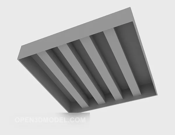 Modern Grille Lamp Metal 3d model Modern Grille Lamp Metal 3d model