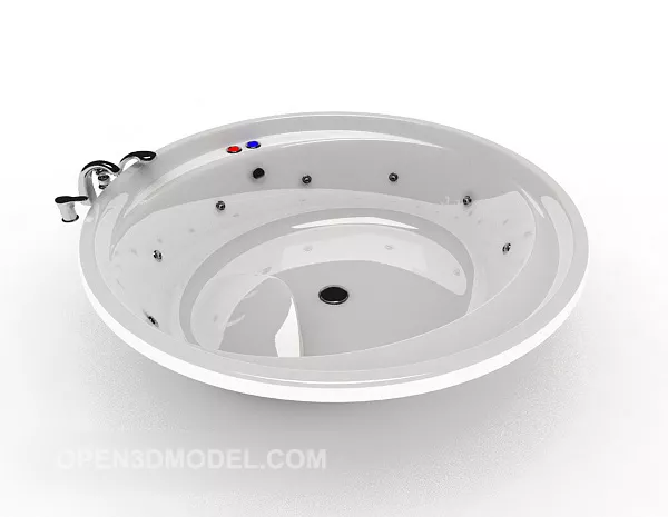 Round Bathtub With Jacuzzi Free 3d Model - .Max - Open3dModel