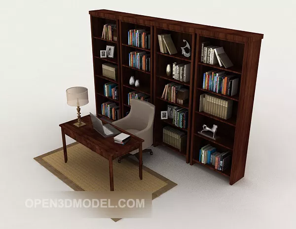 Modern Home Bookcase 3d model Modern Home Bookcase 3d model