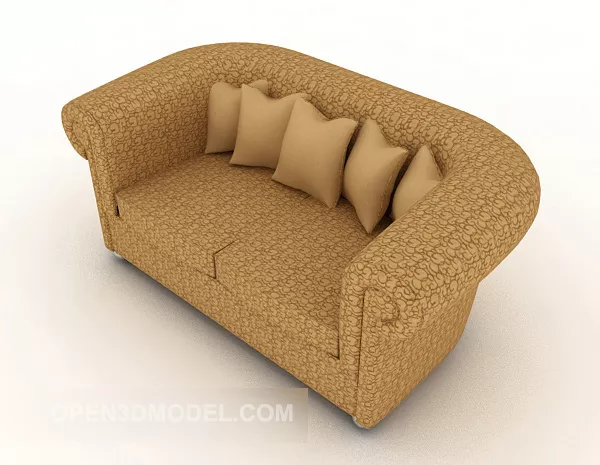 Modern Home Brown Double Sofa 3d model Modern Home Brown Double Sofa 3d model