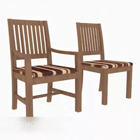 Modern Home Chair Wooden Style 3d model