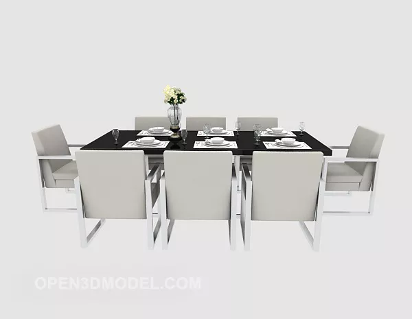 Modern Home Dining Table 3d model Modern Home Dining Table 3d model