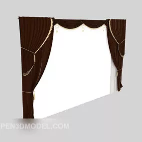 Modern Home Fabric Curtain 3d model