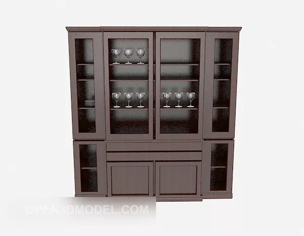 Simple Locker Three Drawers 3d model