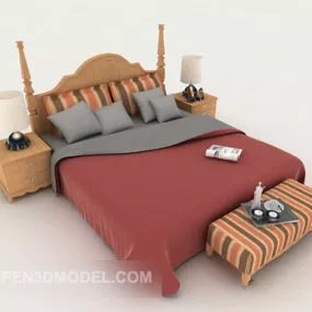 Modern Home Personality Double Bed 3d model