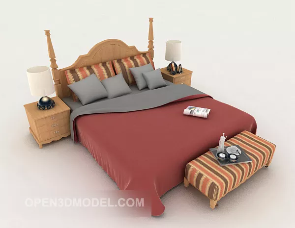 Modern Home Personality Double Bed 3d model Modern Home Personality Double Bed 3d model