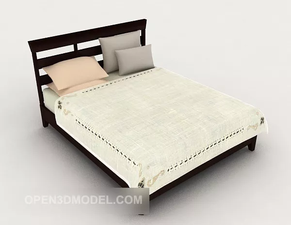 Modern Home Simple Double Bed 3d model Modern Home Simple Double Bed 3d model