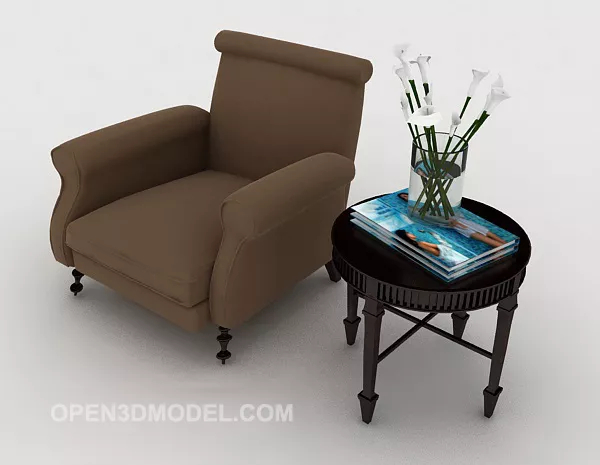 Home Simple Sofa With Vase Decor 3d model Home Simple Sofa With Vase Decor 3d model