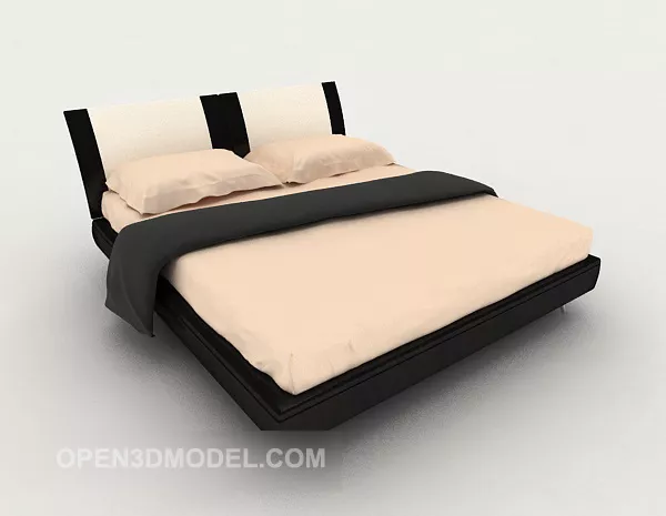 Modern Home Simple Yellow Double Bed 3d model Modern Home Simple Yellow Double Bed 3d model