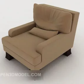 Modern Home Sofa Brown Leather 3d model