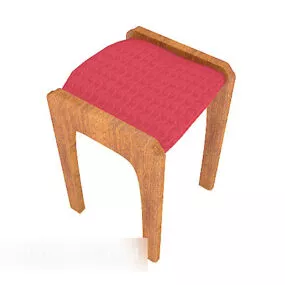 Modern Home Solid Wood Stool 3d model