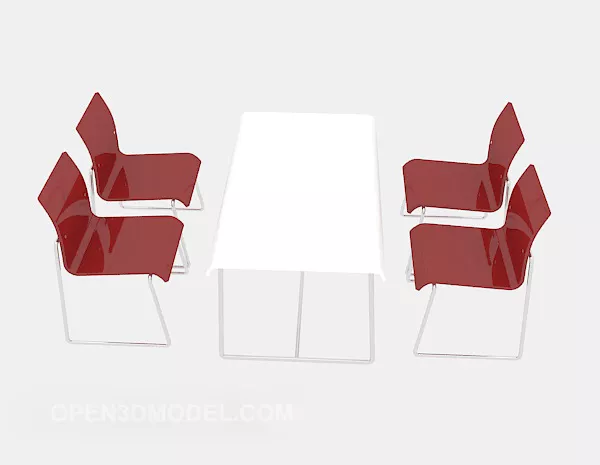 Modern Home Table Chairs Set 3d model Modern Home Table Chairs Set 3d model