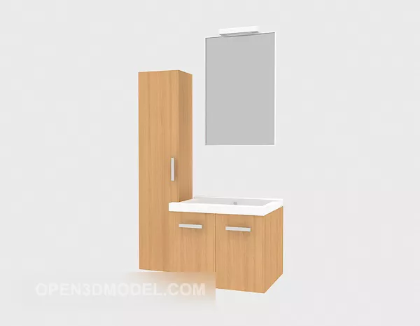 Modern Home Wooden Bath Cabinet 3d model Modern Home Wooden Bath Cabinet 3d model