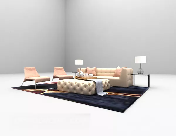 Modern Leather Soft Sofa 3d model Modern Leather Soft Sofa 3d model