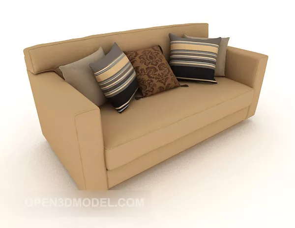 Modern Light-colored Double Sofa 3d model Modern Light-colored Double Sofa 3d model