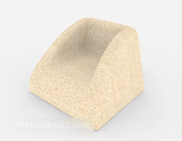 Modern Light-colored Home Single Sofa 3d model Modern Light-colored Home Single Sofa 3d model