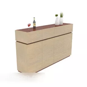 Modern Light-colored Side Cabinet 3d model