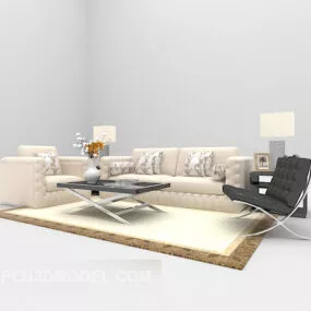 Modern Light-colored Sofa 3d model