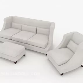 Modern Light Grey Combination Sofa 3d model