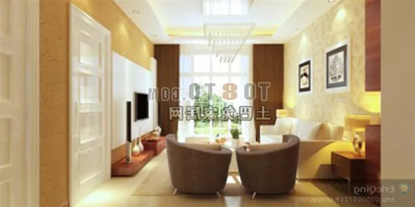 Modern Living Room Garden View Interior 3d model Modern Living Room Garden View Interior 3d model