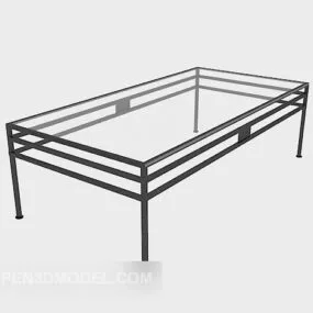 Modern Long-shaped Glass Coffee Table 3d model