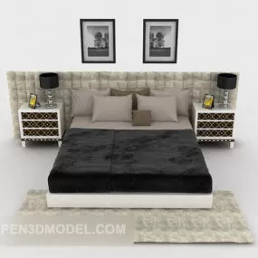 Modern Lounge Double Bed Design 3d model