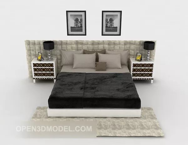 Modern Lounge Double Bed Design 3d model Modern Lounge Double Bed Design 3d model