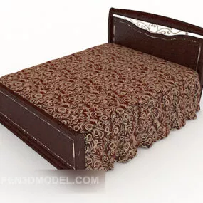 Modern Mahogany Double Bed 3d model