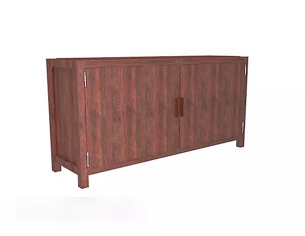 Side Locker Brown Walnut 3d model