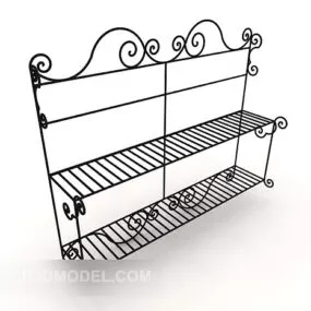 Modern Metal Frame Home Shelf 3d model