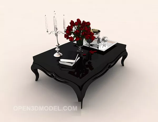Modern Minimalist Black Coffee Table 3d model Modern Minimalist Black Coffee Table 3d model