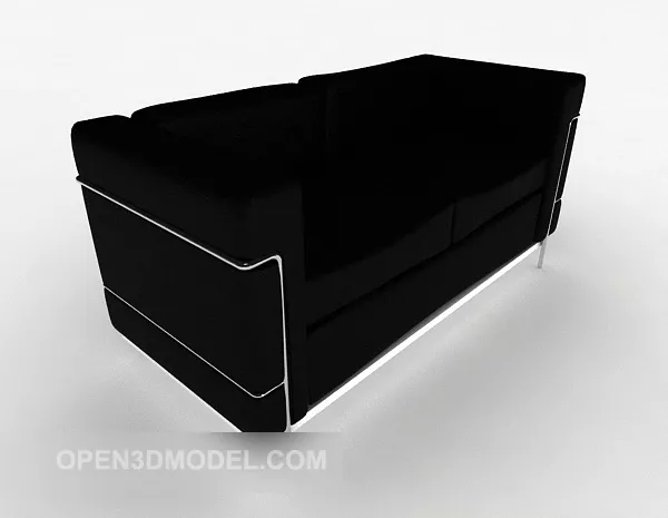 Modern Minimalist Black Double Sofa V1 3d model Modern Minimalist Black Double Sofa V1 3d model