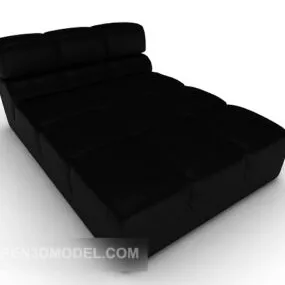Minimalist Black Leather Lounge Chair 3d model