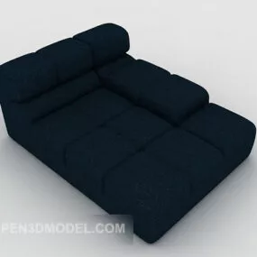 Modern Minimalist Blue Sofa Lounge Chair 3d model