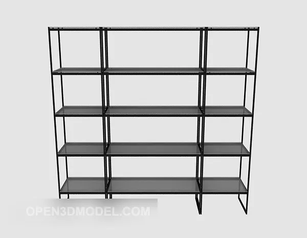 Tall Book Shelf With Books Stack On Top 3d model