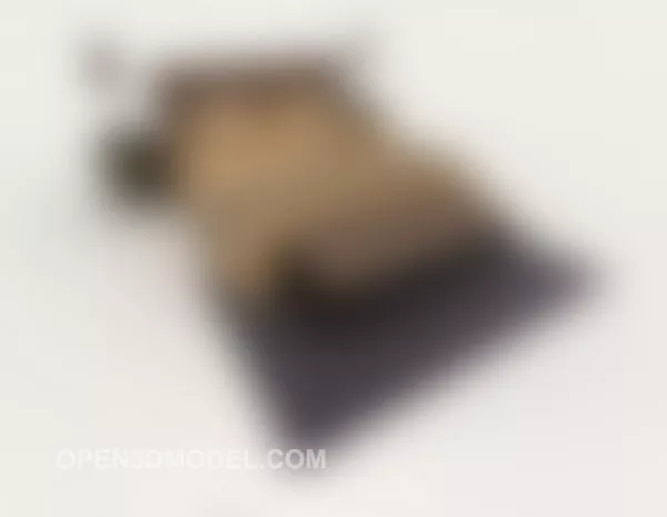 Modern Minimalist Brown Double Bed 3d model Modern Minimalist Brown Double Bed 3d model