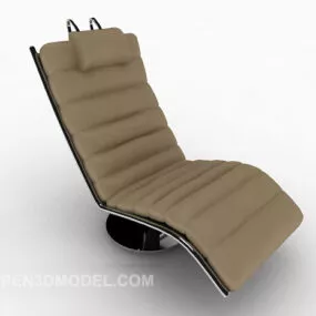 Modern Minimalist Brown Lounge Chair 3d model