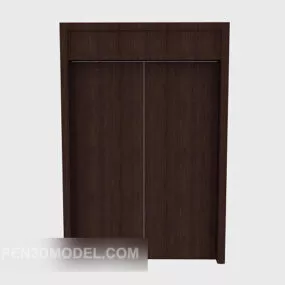 Modern Minimalist Brown Wardrobe 3d model