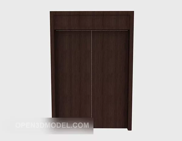 Bedroom Wardrobe With Shelf On Side 3d model