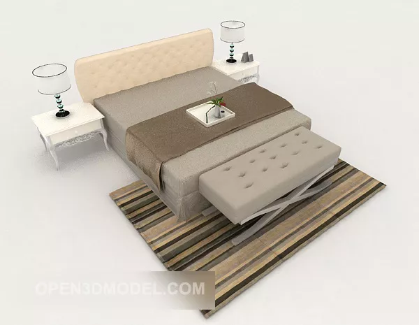 Modern Minimalist Business Double Bed 3d model Modern Minimalist Business Double Bed 3d model