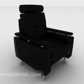 Modern Minimalist Casual Black Single Sofa 3d model