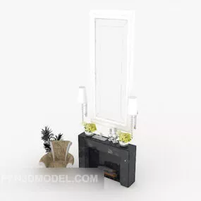 Modern Minimalist Fireplace V1 3d model